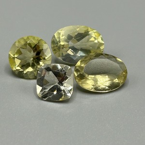 16.86 Carat Light to Yellow Quartz Mixed Cut - Various Size, Color & Shape Set of 4 Loose Stones