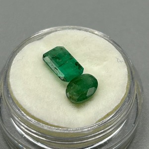 2 Carat Emerald Oval & Emerald Cut - Set of 2 Loose Stones