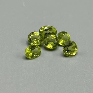5 Carat Peridot Round & Oval Faceted Cut - Various Size & Shape Set of 6 Loose Stones