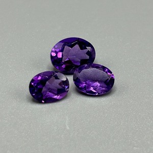 4 Carat Amethyst Oval Faceted Cut - Various Size Set of 3 Loose Stones