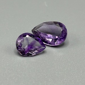 4.70 Carat Amethyst Pear Faceted Cut - Set of 2 Loose Stones