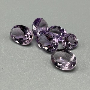 5.22 Carat Amethyst Oval Faceted Cut - Various Size Set of 6 Loose Stones