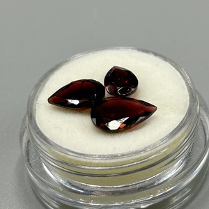 4 Carat Garnet Pear Faceted Cut - Set of 3 Loose Stones