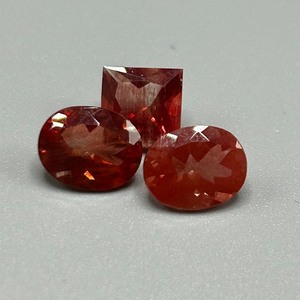 6 Carat Red Labradorite Mixed Cut - Various Size & Shape Set of 3 Loose Stones