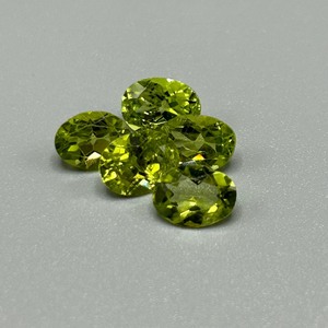 6.36 Carat Peridot Oval Faceted Cut - Set of 5 Loose Stones