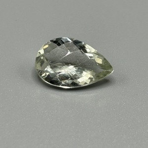 5.59 Carat Light Green Prasiolite Quartz Pear Faceted Cut
