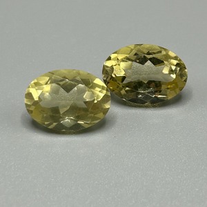 11.88 Carat Yellow Quartz Oval Faceted Cut - Set of 2 Loose Stones