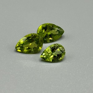 5.80 Carat Peridot Pear Faceted Cut - Set of 3 Loose Stones