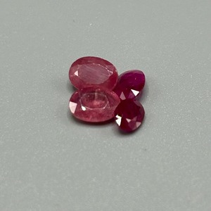 3.68 Carat Ruby Faceted Oval Cut - Various Color & Size Set of 3 Loose Stones