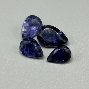 5.78 Carat Amethyst Pear Faceted Cut - Set of 4 Loose Stones
