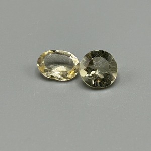 2.10 Carat Citrine Round & Oval Faceted Cut - Set of 2 Loose Stones