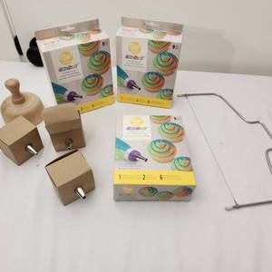 lot 43 image: Variety of Cake Decorating Tools and Wood Biscuit Donut Cutter