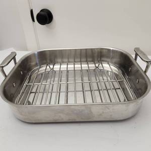 lot 49 image: All Clad Roti Pan Open Rectangular Roasting Pan Measuring 14.5 Inches by 12 Inches