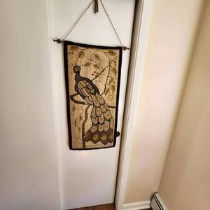 lot 52 image: Vintage Peacock Tapestry Measuring 16.5 Inches by 34 Inches