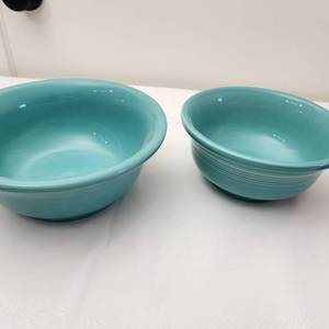 lot 56 image: Two Fiesta Ware Teal Serving Bowls