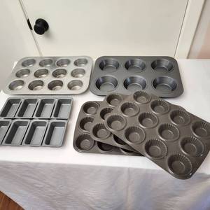 lot 102 image: A Mini Tart Pan, Mini Pie Pan, Cupcake Pan, And Mini Loaf Pan