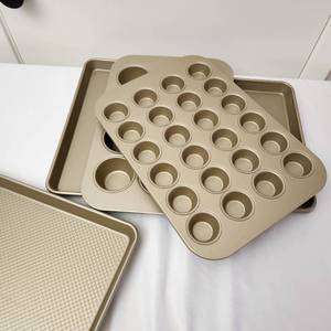 lot 109 image: Variety Of Gold Touch Baking Sheets And Muffin Pans