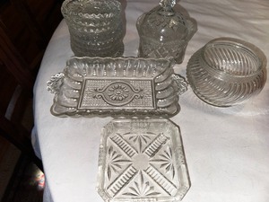 lot 180 image: Variety of Vintage Cut Glass Serving Dishes