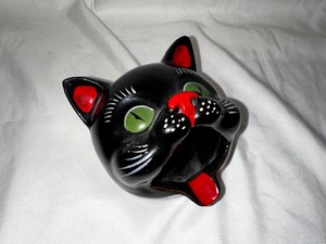 lot 209 image: Vintage Shafford Black Cat Ashtray Or Incense Burner- Japan