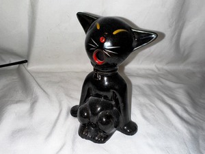 lot 211 image: Vintage Shafford Black Cat Incense Burner