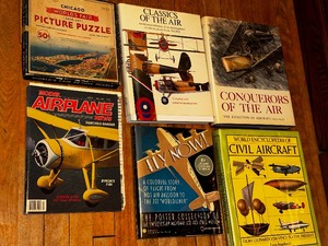 lot 221 image: Variety Of Aircraft Coffee Table Books And 1933 Worlds Fair Puzzle Box (No Puzzle)