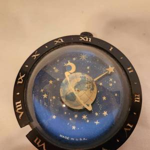 lot 256 image: Vintage Westclox Desk Celestial Moon Earth Planet Clock - Not tested