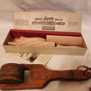 lot 270 image: Vintage Cookie Rollers Wood