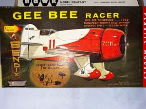 lot 364 image: Vintage GEE BEE Racer Model Airplane Kit - New in Box