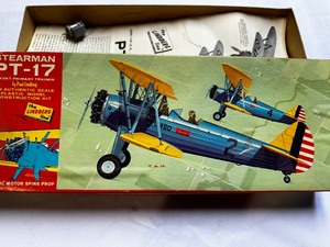 lot 368 image: Vintage Stearman PT-17 Lindberg Model Model Airplane Kit - New in Box