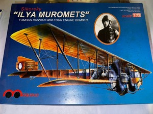 lot 352 image: Vintage Sikorsky ILYA MUROMETS Famous Russion WWII Four Engine Bomber Model Airplane Kit - New in Box
