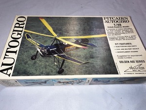 lot 354 image: Vomtage Autogiro Pitcairn Autogiro 148 Scale Model Airplane Kit - New in Box