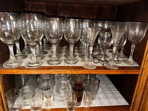 lot 191 image: Variety Of Vintage Clear Glassware And Bar Ware As Seen In Photos