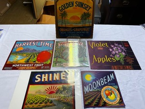 lot 324 image: Vintage Fruit Crate Labels As Seen in Photo