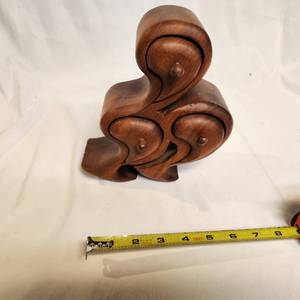 lot 289 image: Handmade Wood Vintage Puzzle Box Measuring 8 Inches