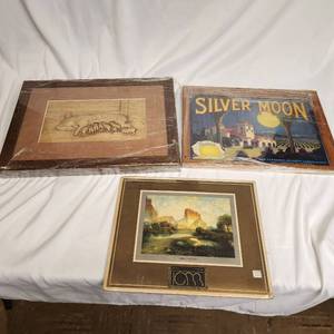 lot 287 image: Three Framed Art As Seen In Photo