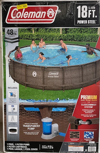 lot 148 image: Coleman Power Steel 18 x 48 Round Metal Frame Above Ground Pool Set NO POOL LINER