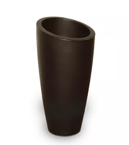 lot 541 image: LOt of 2 Modesto 32 in. Round Espresso Polyethylene Planter
