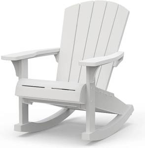 lot 542 image: Keter Adirondack Rocker Resin Outdoor Furniture Patio Chair