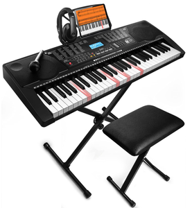 lot 88 image: Jikada 61 Key Portable Electronic Keyboard Piano wLighted Full Size Keys