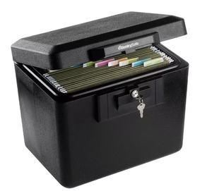 lot 93 image: SentrySafe 1170 Fire-Resistant Box Safe with Key Lock