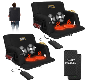 lot 97 image: 2PCS Heated Massage Stadium Seats, Folding Bleacher Chair