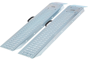 lot 171 image: 2PCS Stalwart Loading Ramps - Steel Ramp Set for ATVs, Motorcycles, Mowers, Carts & More