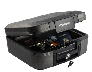 lot 173 image: SentrySafe CHW20201 Fire and Water-Resistant Chest Safe with Key Lock, 0.28 Cu. ft.