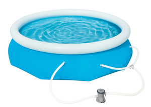 lot 174 image: Bluescape Fast Set Round Inflatable Soft Sided Above Ground Pool Set