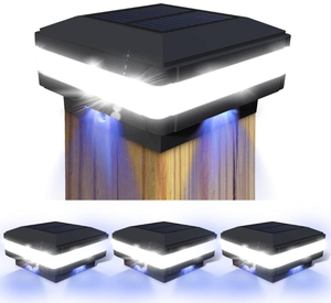 lot 230 image: 4PCS FVTLED Solar Post Cap Lights Outdoor, Solar Powered Fence Deck Post LED Light