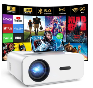 lot 233 image: AUOSHI Projector with Wifi and Bluetooth, 4K Support 1080P Mini Projector