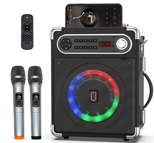 lot 253 image: JYX Karaoke Machine for Adult, Home Karaoke System with 2 Wireless Karaoke Microphones, Portable Bluetooth Speaker with Radio