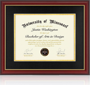 lot 305 image: 15x18 Diploma Frames with 11x14 Black Mat Display Documents
