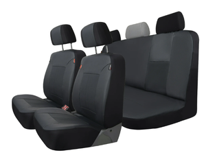 lot 375 image: Genuine Dickies 3-Piece Black Petersen Vegan Leather Car Seat Covers