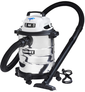 lot 492 image: Hart 6 Gallon Stainless Steel Wet & Dry Vacuum 5.0 Peak HP